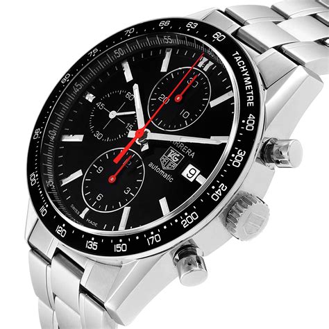 replica carrera black dial chronograph automatic men's watch|tag heuer carrera watch.